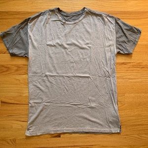 All Saints Heather Cream and Ashpalt Blocked Tee